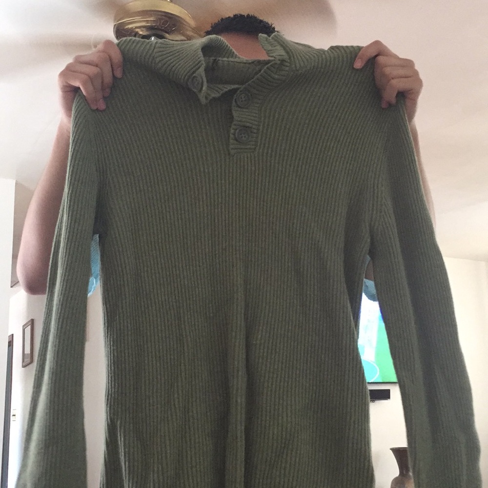 Green knitted sweater